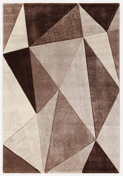 Tappeto Moderno Ray Geometrico - Marrone - Antiscivolo | Ideale per Soggiorno, Camera da Letto, Sala da Pranzo - CarpetLiving