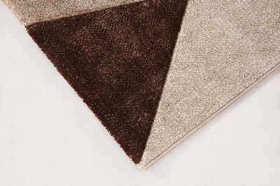 Tappeto Moderno Ray Geometrico - Marrone - Antiscivolo | Ideale per Soggiorno, Camera da Letto, Sala da Pranzo - CarpetLiving