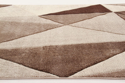 Tappeto Moderno Ray Geometrico - Marrone - Antiscivolo | Ideale per Soggiorno, Camera da Letto, Sala da Pranzo - CarpetLiving