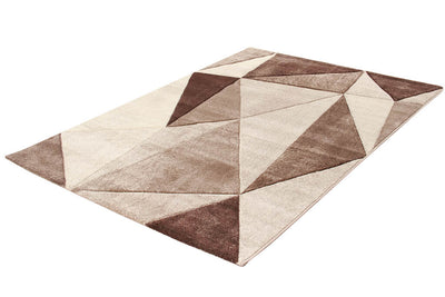 Tappeto Moderno Ray Geometrico - Marrone - Antiscivolo | Ideale per Soggiorno, Camera da Letto, Sala da Pranzo - CarpetLiving