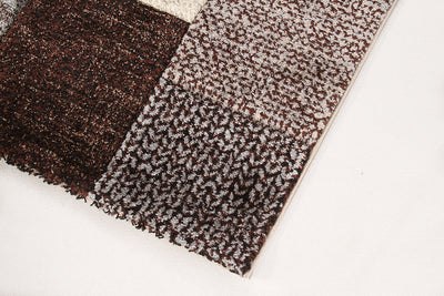 Tappeto Moderno Ray Geometrico a Blocchi - Marrone - Antiscivolo | Ideale per Soggiorno, Camera da Letto, Sala da Pranzo - CarpetLiving