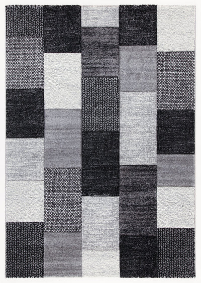 Tappeto Moderno Ray Geometrico - Grigio Nero - Antiscivolo | Ideale per Soggiorno, Camera da Letto, Sala da Pranzo - CarpetLiving