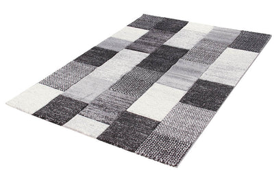 Tappeto Moderno Ray Geometrico - Grigio Nero - Antiscivolo | Ideale per Soggiorno, Camera da Letto, Sala da Pranzo - CarpetLiving