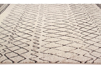 Tappeto Bianco Tribale Amira 4 - Antiscivolo - Ideale per Soggiorno e Camera da Letto - CarpetLiving