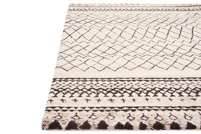 Tappeto Bianco Tribale Amira 4 - Antiscivolo - Ideale per Soggiorno e Camera da Letto - CarpetLiving