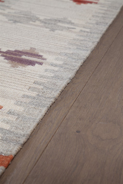 Tappeto Kilim Zagros in lana Rosso Grigio - Realizzato a mano - CarpetLiving