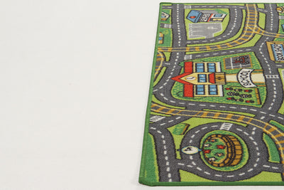 Tappeto da Gioco per Bambini - Multicolore - Disegno Strade, Casette, Automobili - Tappeto Sicuro e Certificato - CarpetLiving
