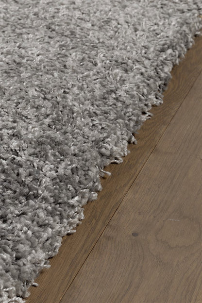 Tappeto Shaggy Oscar Argento Grigio - Tinta Unita - Morbido e Resistente | Ideale per Soggiorno e Camera da Letto