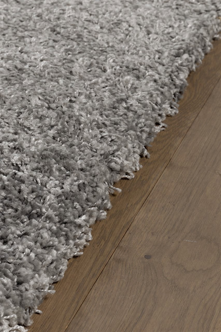 Tappeto Shaggy Oscar Argento Grigio - Tinta Unita - Morbido e Resistente | Ideale per Soggiorno e Camera da Letto