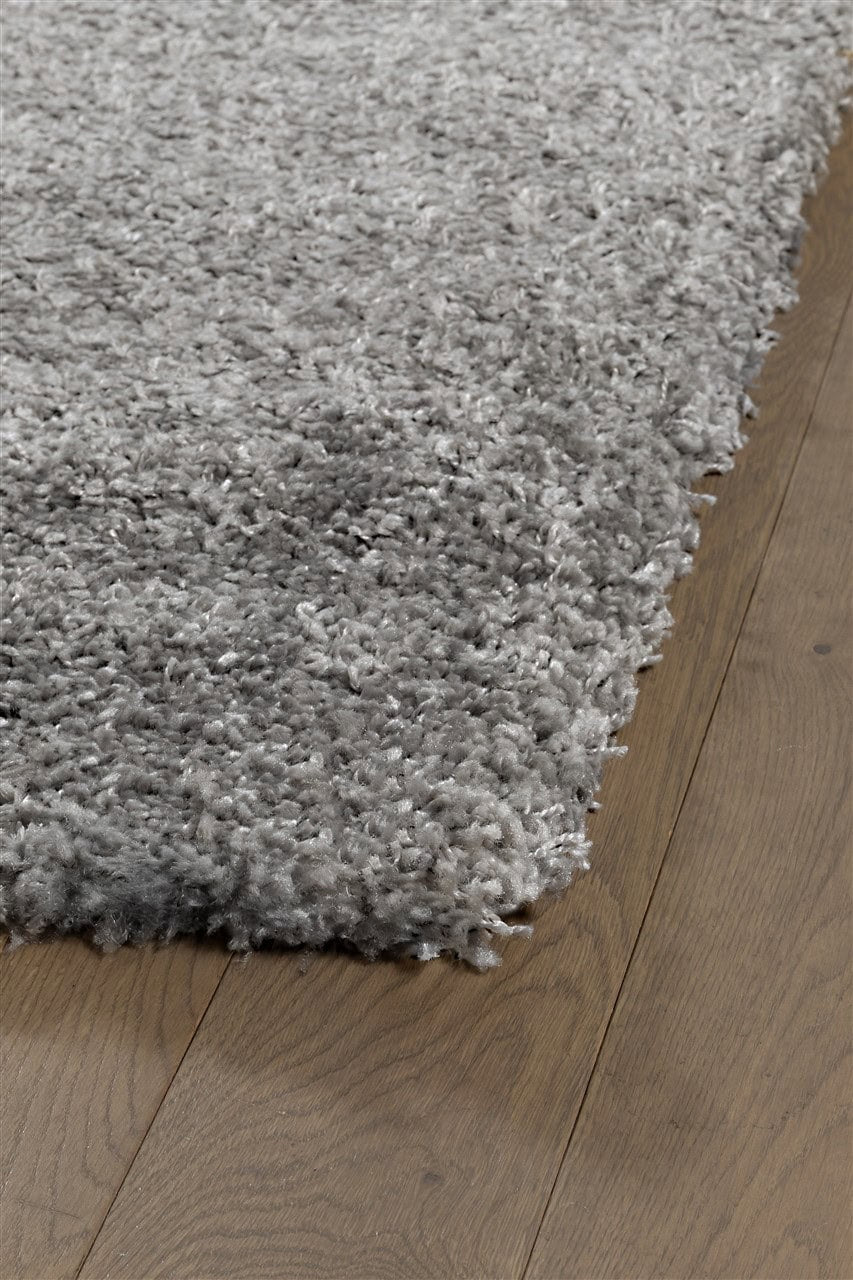 Tappeto Shaggy Oscar Argento Grigio - Tinta Unita - Morbido e Resistente | Ideale per Soggiorno e Camera da Letto