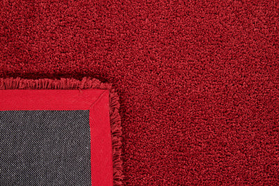 Tappeto Shaggy Desio - Rosso - Morbido e Resistente - Tinta Unita | Ideale per Soggiorno e Camera da Letto - CarpetLiving