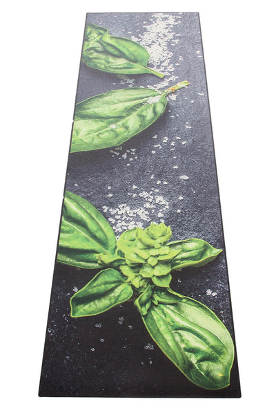 Tappeto Cucina Vinile Vista Basilius – Erbe Aromatiche – Made in Italy - Disegno Basilico - CarpetLiving