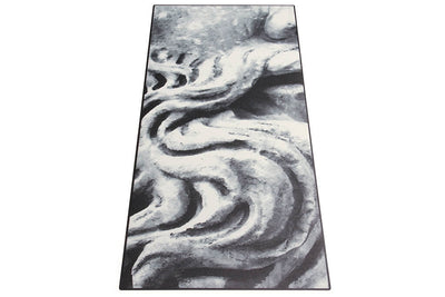 Tappeto Cucina Lavabile in Vinile Vista VE03 Weave – Astratto Nero Bianco - CarpetLiving