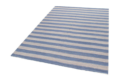 Tappeto Mali Stripe Grey Blue – Righe Blu e Grigie in Lana e Cotone