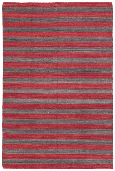 MALI STRIPE RED CHARCOAL - CarpetLiving