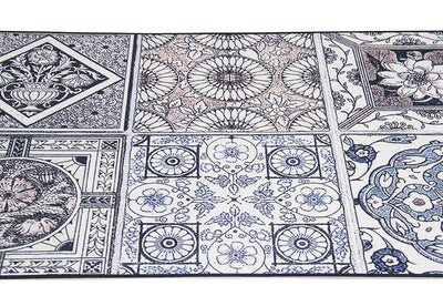 Tappeto Cucina Lavabile in Vinile Vista Azulej 16 – Cementine Blu – Made in Italy - CarpetLiving