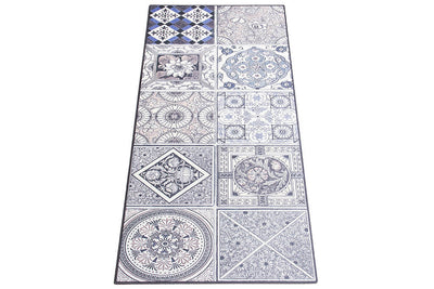 Tappeto Cucina Lavabile in Vinile Vista Azulej 16 – Cementine Blu – Made in Italy - CarpetLiving