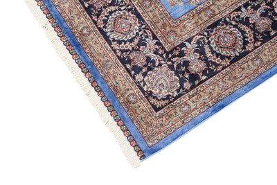 Tappeto Stile Orientale Qoum Shah - Effetto Seta - Disegno Classico - Blu - CarpetLiving
