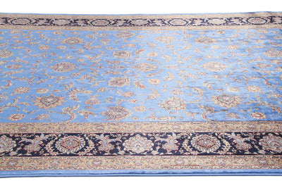 Tappeto Stile Orientale Qoum Shah - Effetto Seta - Disegno Classico - Blu - CarpetLiving