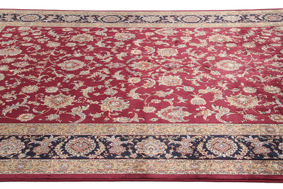 Tappeto Stile Orientale Qoum Shah - Effetto Seta - Disegno Classico - Rosso - CarpetLiving