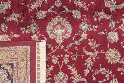 Tappeto Stile Orientale Qoum Shah - Effetto Seta - Disegno Classico - Rosso - CarpetLiving
