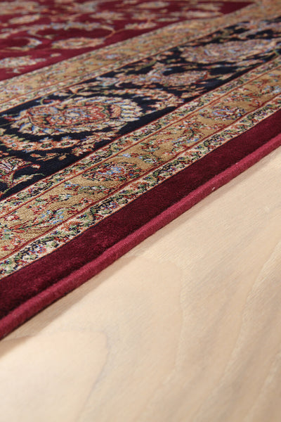 Tappeto Stile Orientale Qoum Shah - Effetto Seta - Disegno Classico - Rosso - CarpetLiving