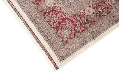 Tappeto Stile Orientale Qoum Shah 5 - Effetto Seta - Disegno Classico - Crema - CarpetLiving