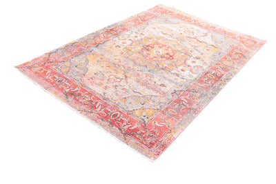 Tappeto stile Vintage - Bright Rosso - Antiscivolo | Ideale per Soggiorno, Sala da Pranzo, Camera da Letto - CarpetLiving