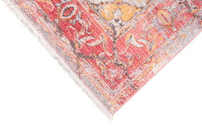 Tappeto stile Vintage - Bright Rosso - Antiscivolo | Ideale per Soggiorno, Sala da Pranzo, Camera da Letto - CarpetLiving