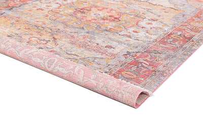 Tappeto stile Vintage - Bright Rosso - Antiscivolo | Ideale per Soggiorno, Sala da Pranzo, Camera da Letto - CarpetLiving