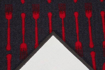 Tappeto Cucina Dinner - Design Posate - Facile da pulire - Antiscivolo