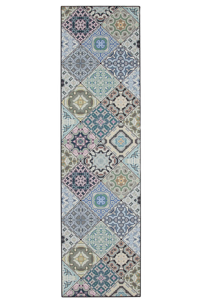 Tappeto per la Cucina in Vinile - Antiscivolo - Made in Italy - VISTA Blu - CarpetLiving