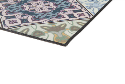 Tappeto per la Cucina in Vinile - Antiscivolo - Made in Italy - VISTA Blu - CarpetLiving