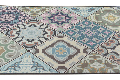 Tappeto per la Cucina in Vinile - Antiscivolo - Made in Italy - VISTA Blu - CarpetLiving