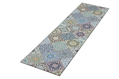 Tappeto per la Cucina in Vinile - Antiscivolo - Made in Italy - VISTA Blu - CarpetLiving