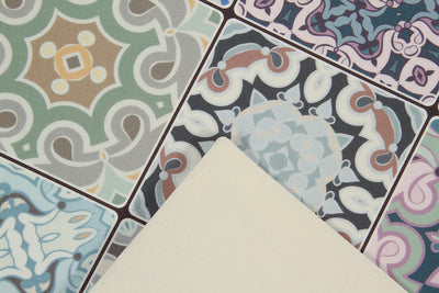 Tappeto per la Cucina in Vinile - Antiscivolo - Made in Italy - VISTA Blu - CarpetLiving