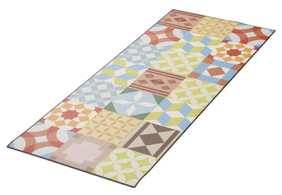 Tappeto Cucina Lavabile in Vinile Vista Azulej 20 – Piastrelle Colorate – Made in Italy - CarpetLiving