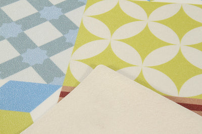 Tappeto Cucina Lavabile in Vinile Vista Azulej 20 – Piastrelle Colorate – Made in Italy - CarpetLiving