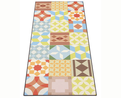 Tappeto Cucina Lavabile in Vinile Vista Azulej 20 – Piastrelle Colorate – Made in Italy - CarpetLiving
