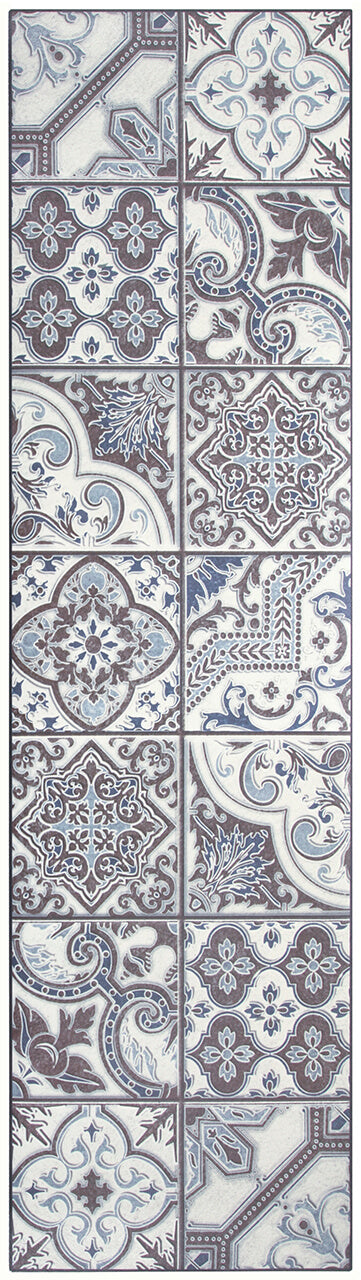 Tappeto Cucina Lavabile in Vinile Vista LM22L – Cementine Blu - CarpetLiving