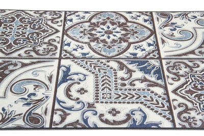 Tappeto Cucina Lavabile in Vinile Vista LM22L – Cementine Blu - CarpetLiving
