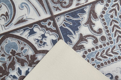 Tappeto Cucina Lavabile in Vinile Vista LM22L – Cementine Blu - CarpetLiving