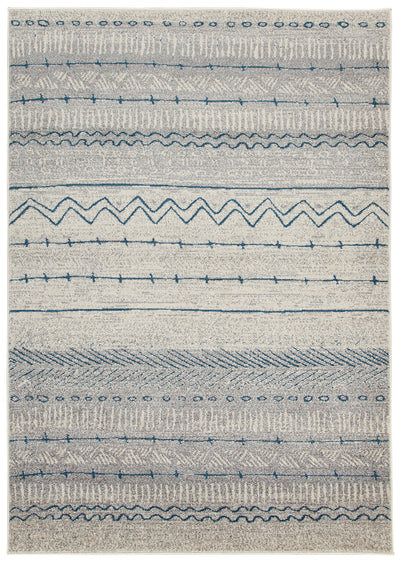 Tappeto stile Tribale CASA - Avorio Blu | Ideale per Soggiorno e Camera da Letto - CarpetLiving