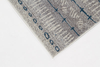 Tappeto stile Tribale CASA - Avorio Blu | Ideale per Soggiorno e Camera da Letto - CarpetLiving