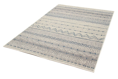 Tappeto stile Tribale CASA - Avorio Blu | Ideale per Soggiorno e Camera da Letto - CarpetLiving