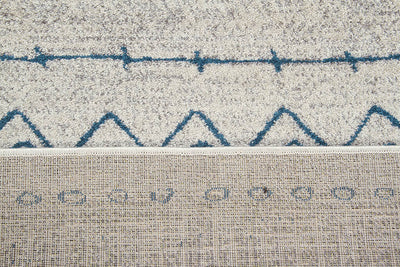 Tappeto stile Tribale CASA - Avorio Blu | Ideale per Soggiorno e Camera da Letto - CarpetLiving