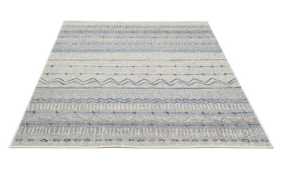 Tappeto stile Tribale CASA - Avorio Blu | Ideale per Soggiorno e Camera da Letto - CarpetLiving