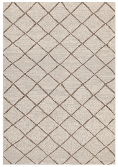 Tappeto esterno Veranda Champagne Taupe geometrico e resistente - CarpetLiving