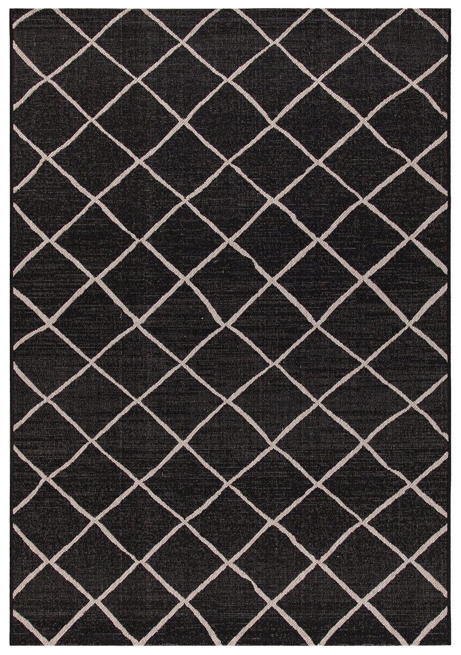 Tappeto da Esterno/Interno Veranda C Black Silver - Geometrico