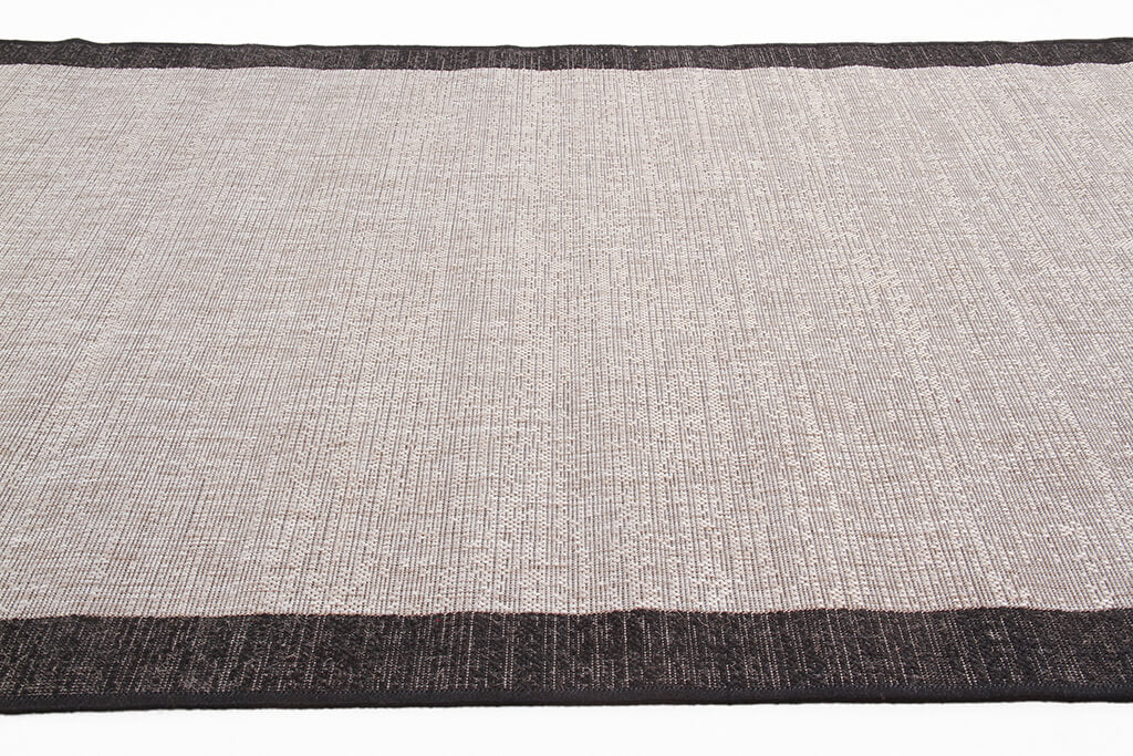 Tappeto Interno Esterno Veranda E Grey – Effetto Juta – Grigio e Nero